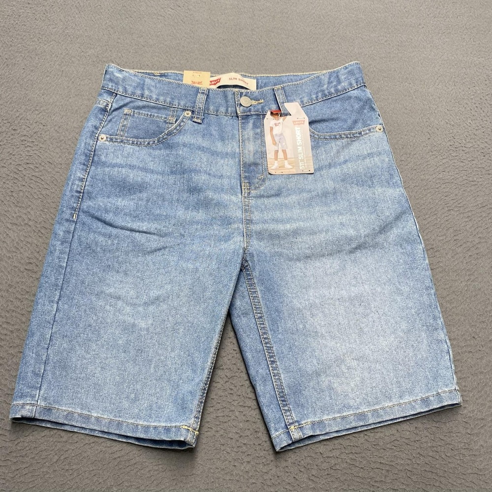 Levi's 511 Slim Shorts Boys 16 Blue Denim Jeans Adjustable Waist 9 In Bermuda
